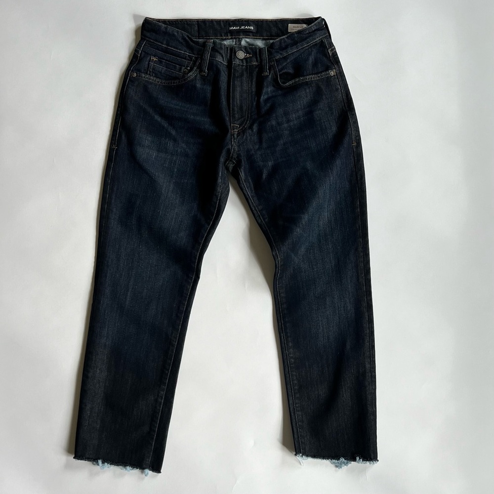 Mavi Dark Denim Straight Leg Jeans, Size 31/32